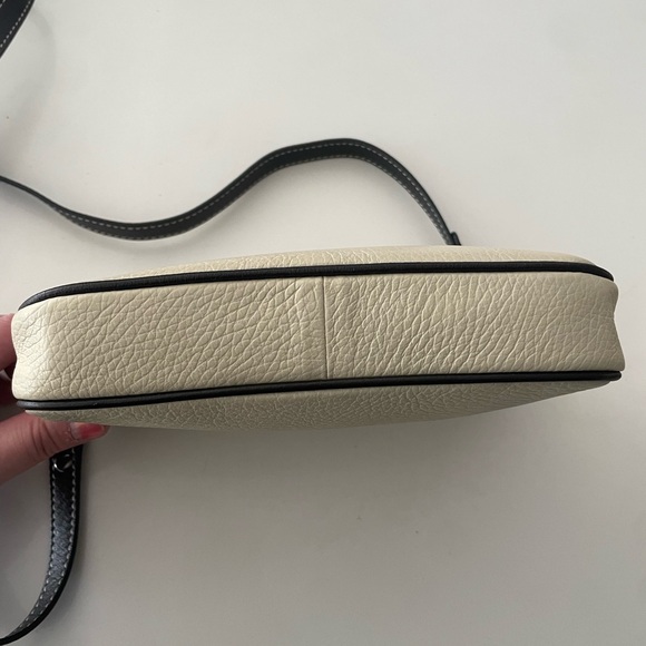 Michaelangelo Crossbody Handbag Soft Leather 2 Tone Cream Purse Made In Italy - Picture 7 of 12